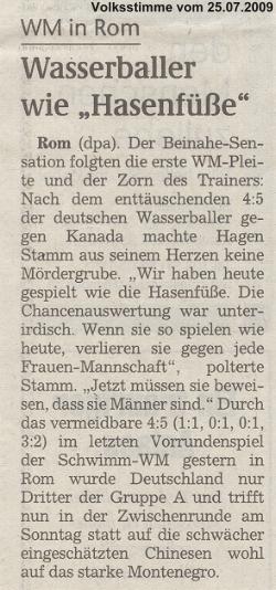 WM in Rom: Wasserballer wie 'Hasenf��e'
