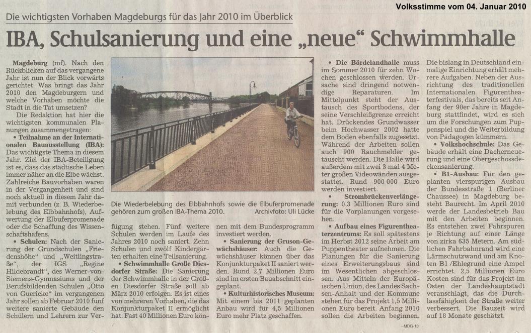 Schwimmhalle an der Gro�en Diesdorfer Stra�e wird im Februar 2010 zur Sanierung ger�umt Wiederer�ffnung am 3. Oktober 2011 geplant