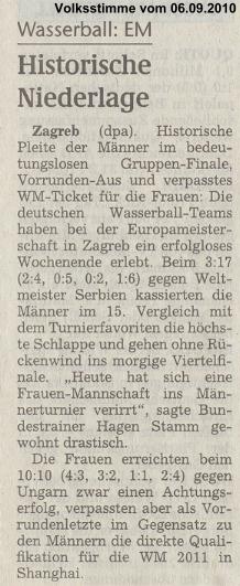 Wasserballer EM: Historische Niederlage