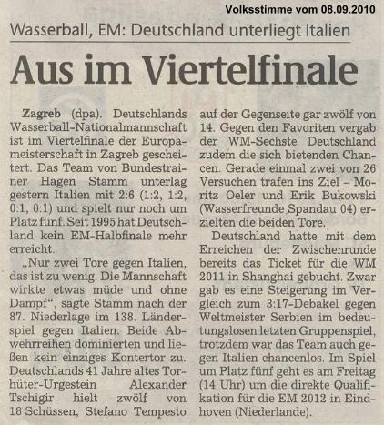 Aus im Viertelfinale