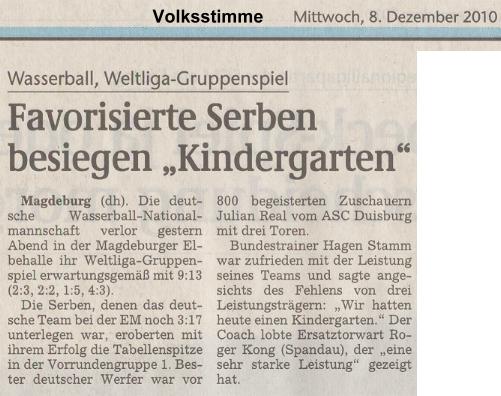 Favorisierte Serben besiegen 'Kindergarten'