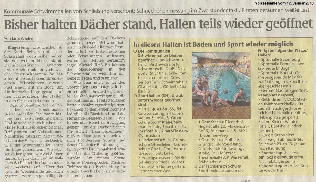 Bisher halten D�cher stand, Hallen teils wieder ge�ffnet