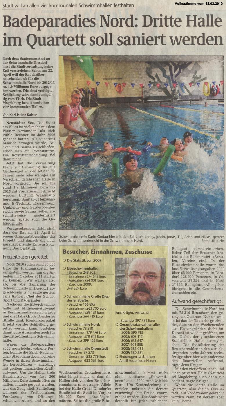 Stadt will an allen vier kommunalen Schwimmhallen festhalten