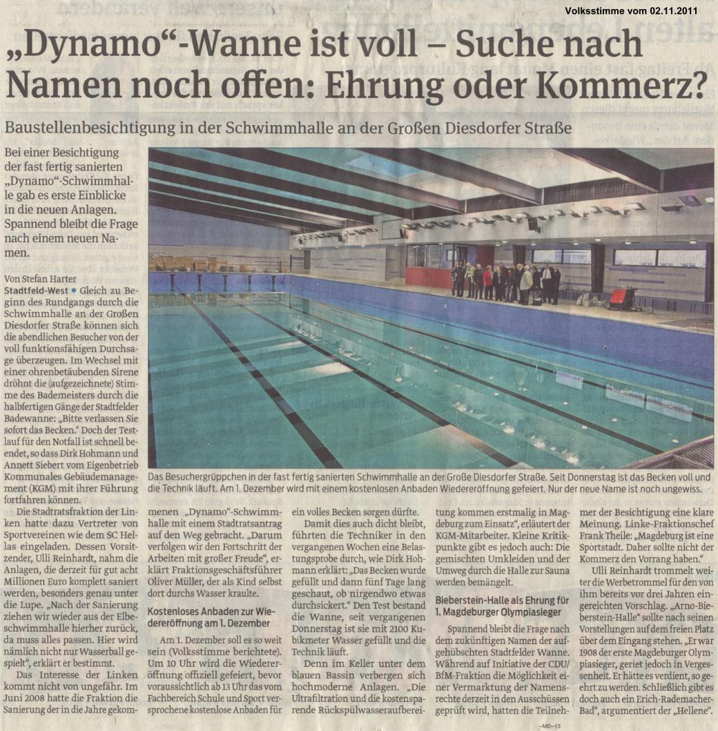 'Dynamo'-Wanne ist voll - Suche nach Namen noch offen: Ehrung oder Kommerz?