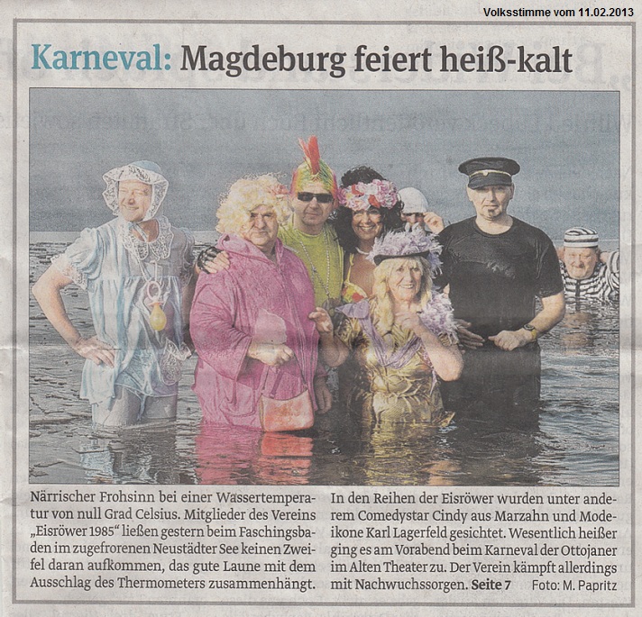 Karneval: Magdeburg feiert hei�-kalt Volksstimme vom 11.02.2013