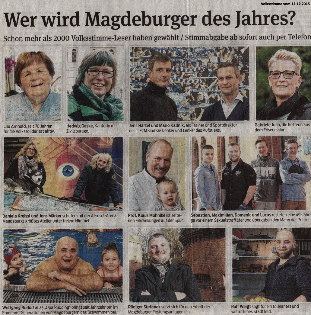 Wer wird Magdeburger des Jahres? Volksstimme vom 12.12.2015