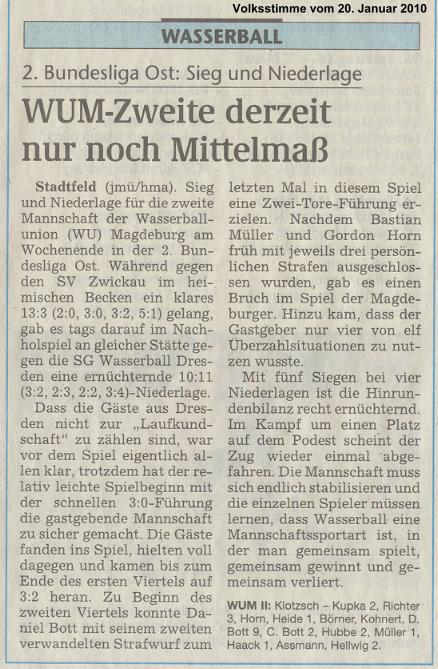 WUM-Zweite derzeit nur noch Mittelma�