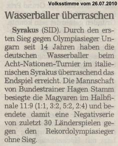 Wasserballer �berraschen