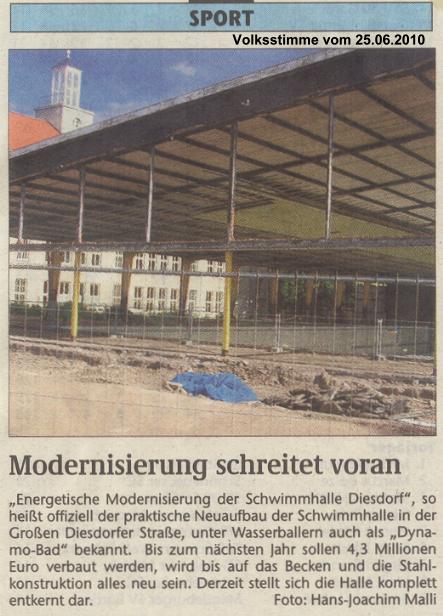 Dynamo-Bad: Modernisierung schreitet voran