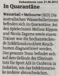 In Quarant�ne Volksstimme vom 21.06.2012