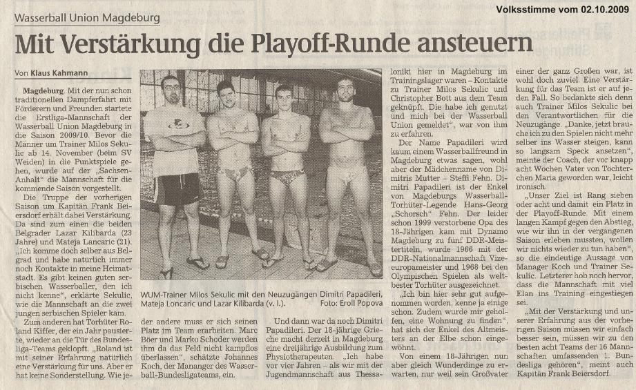 Mit Verst�rkung die Playoff-Runde ansteuern