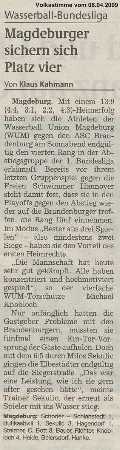 Magdeburger sichern sich Platz vier