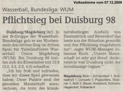 Pflichtsieg bei Duisburg 98