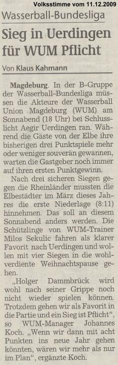 Sieg in Uerdingen f�r WUM Pflicht
