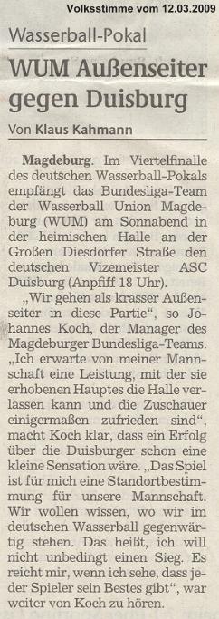 WUM Au�enseiter gegen Duisburg