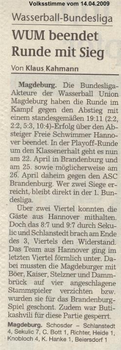 WUM beendet Runde mit Sieg