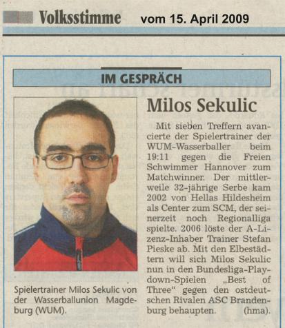 Im Gespr�ch: Milos Sekulic