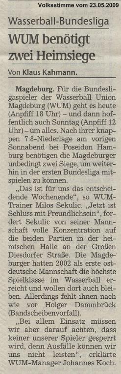 WUM ben�tigt zwei Heimsiege