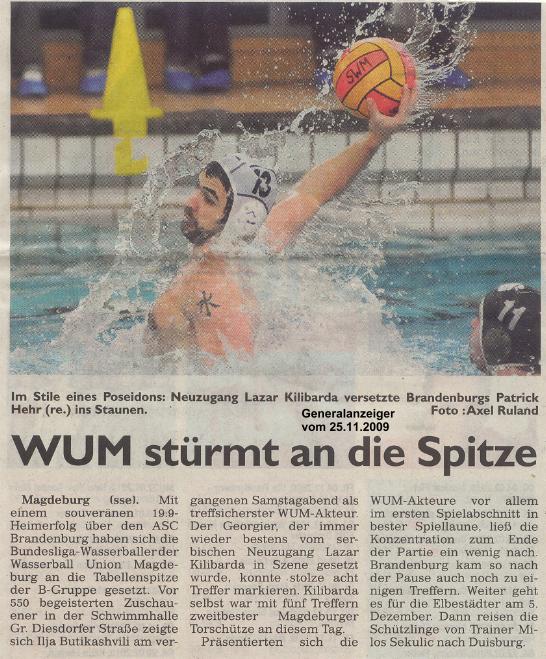 WUM st�rmt an die Spitze