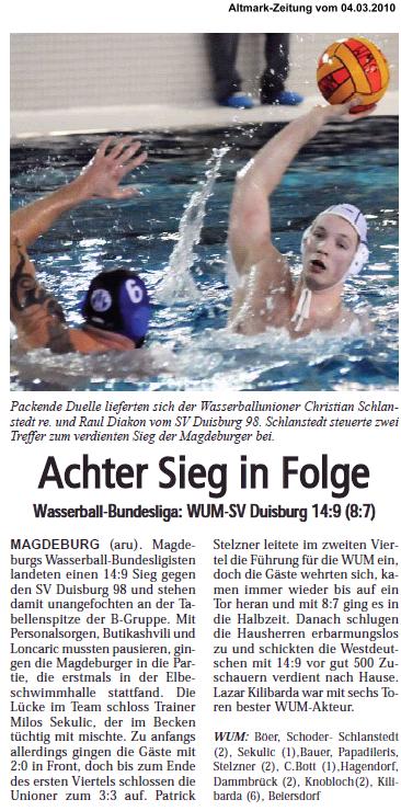 Achter Sieg in Folge