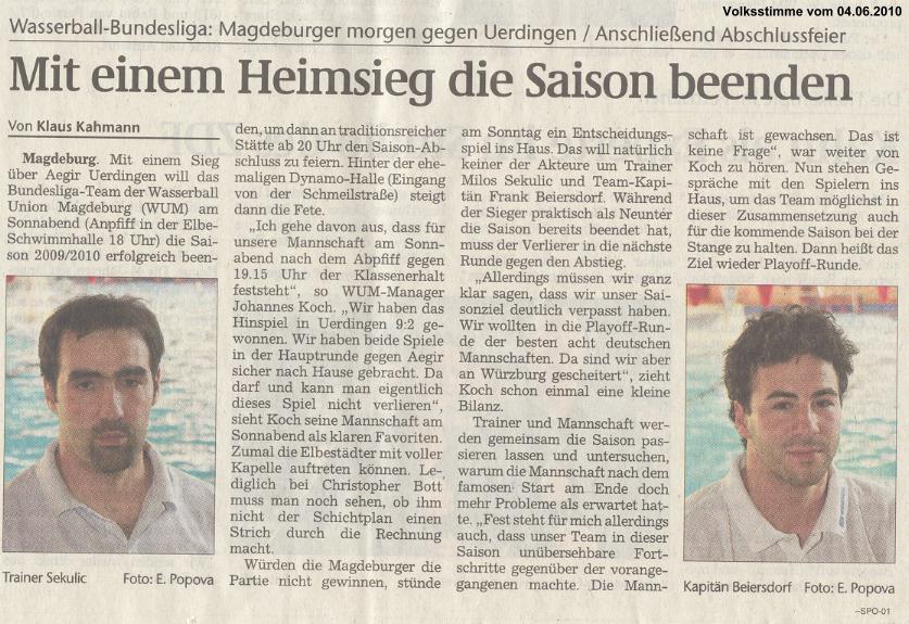 Mit einem Heimsieg die Saison beenden