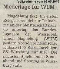 Niederlage f�r WUM