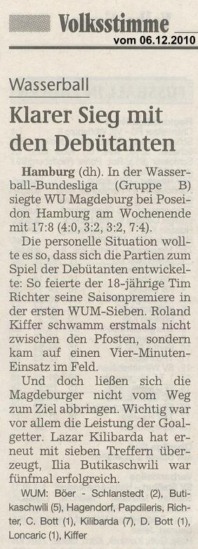 Klarer Sieg mit den Deb�tanten