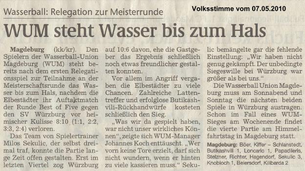 WUM steht Wasser bis zum Hals