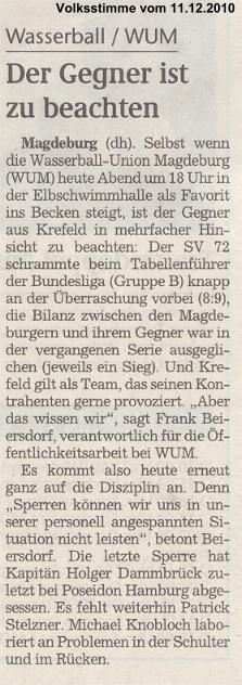 Der Gegner ist zu beachten