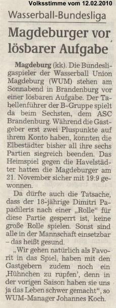 Magdeburger vor l�sbarer Aufgabe