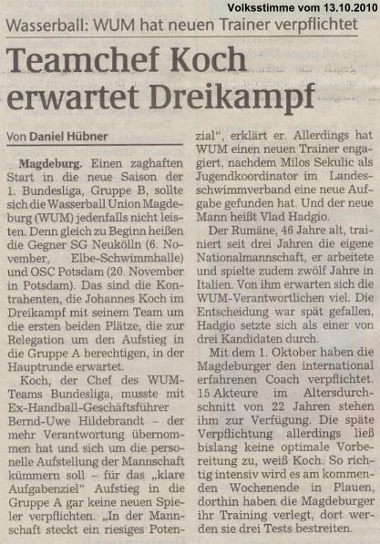 Teamchef Koch erwartet Dreikampf