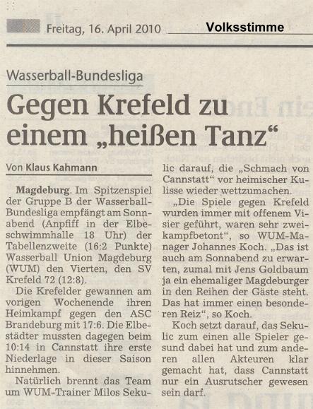 Gegen Krefeld zu einem 'hei�en Tanz'