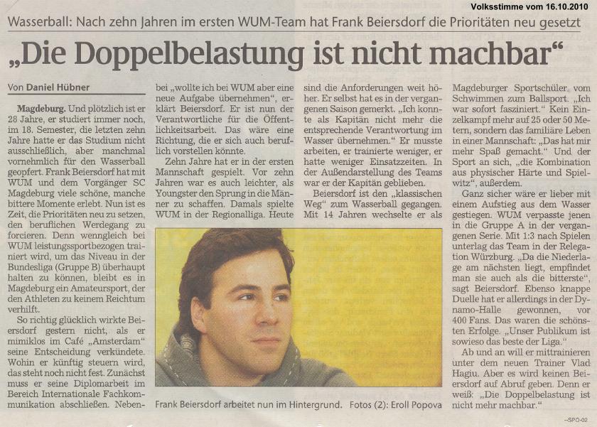 Die Doppelbelastung ist nicht machbar