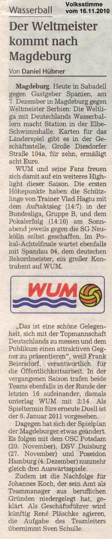 Der Weltmeister kommt nach Magdeburg