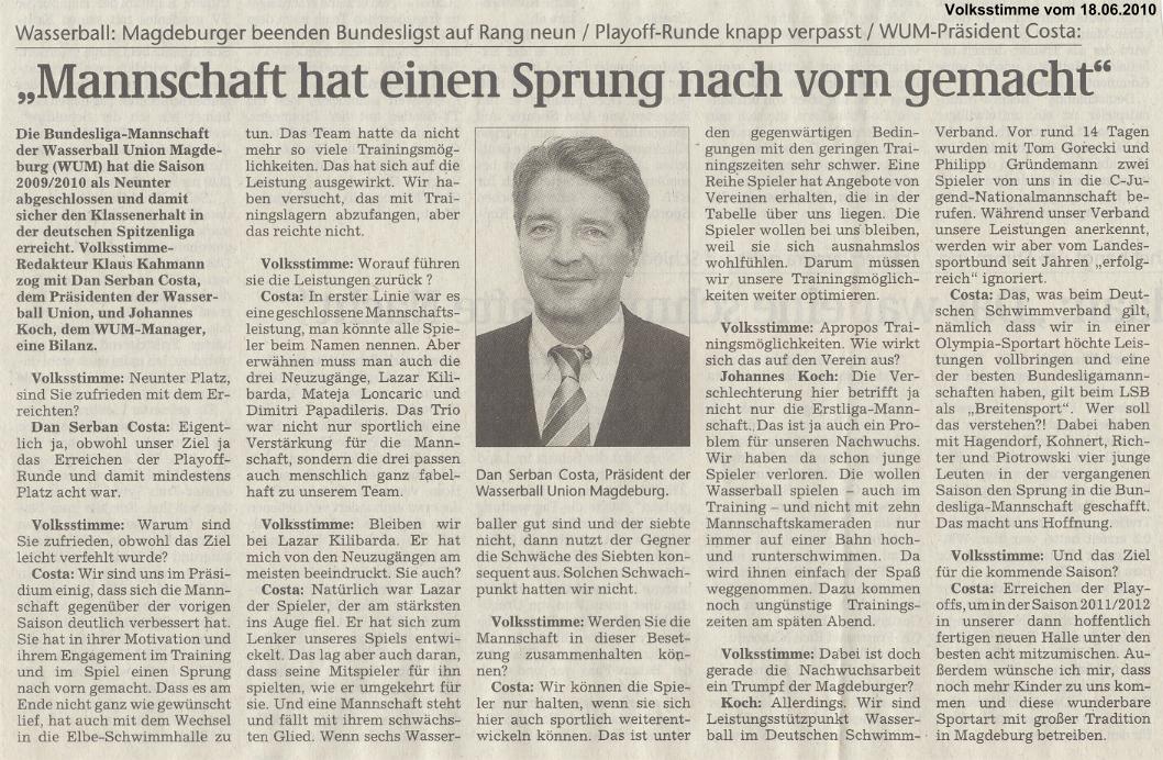 Mannschaft hat einen Sprung nach vorn gemacht