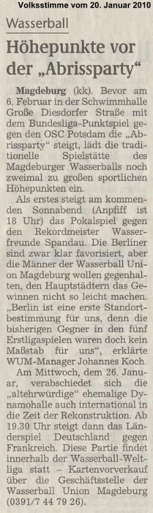 H�hepunkte vor der 'Abrissparty'