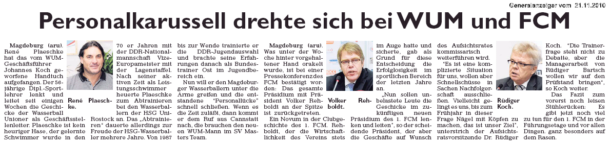 Personalkarussell drehte sich bei WUM und FCM