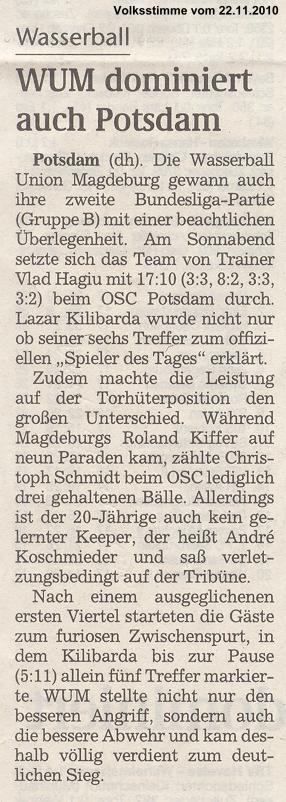 WUM dominiert auch Potsdam
