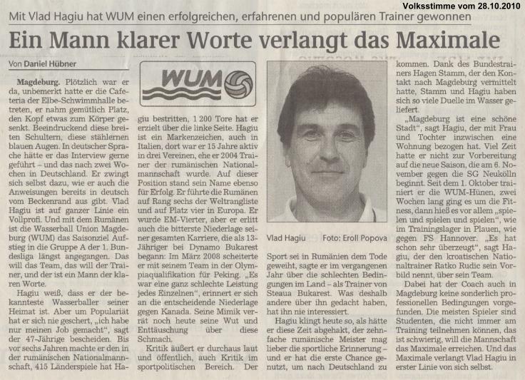 Ein Mann klarer Worte verlangt das Maximale