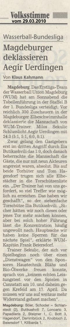 Magdeburger deklassieren Aegir Uerdingen