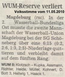 WUM-Reserve verliert