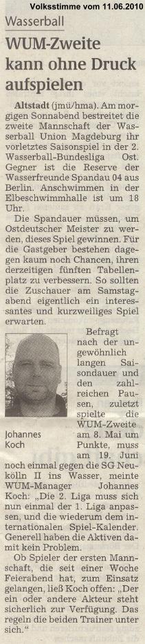 WUM-Zweite kann ohne Druck aufspielen