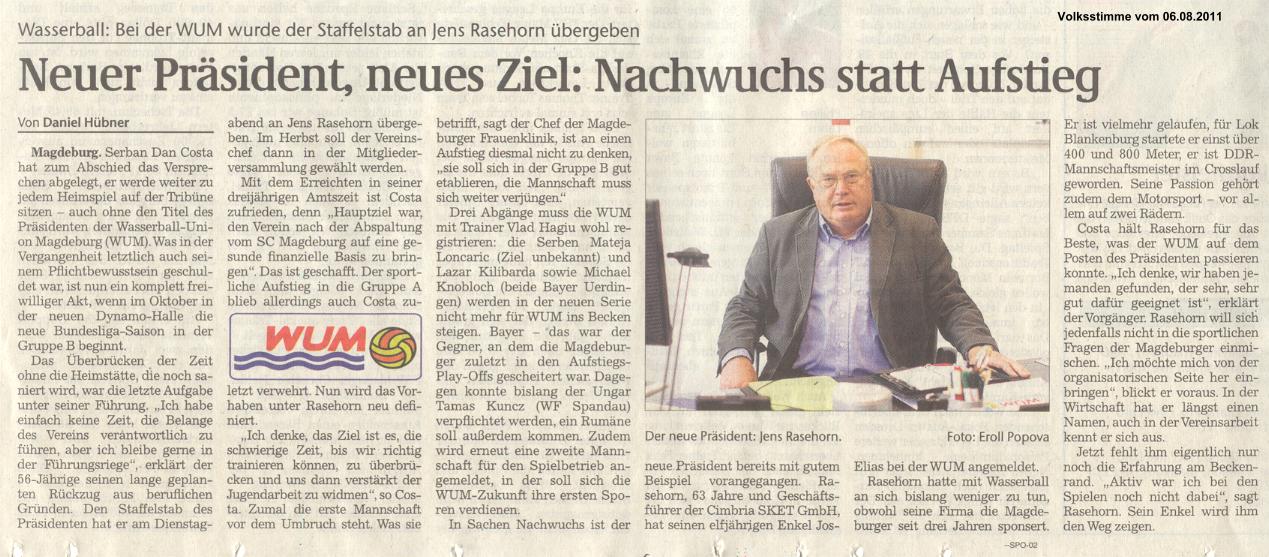 Neuer Pr�sident, neues Ziel: Nachwuchs statt Aufstieg
