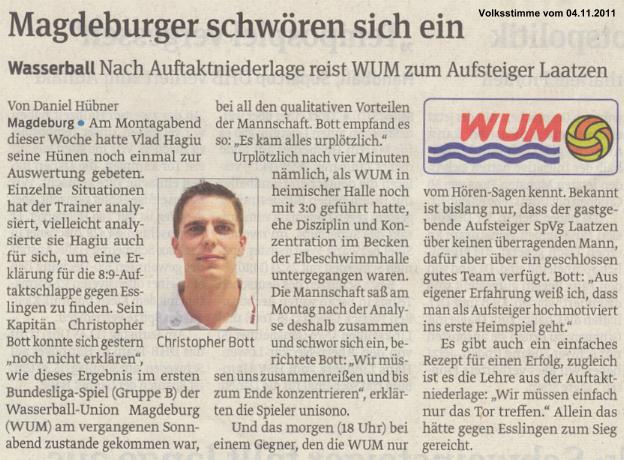 Nach Auftaktniederlage reist WUM zum Aufsteiger Laatzen