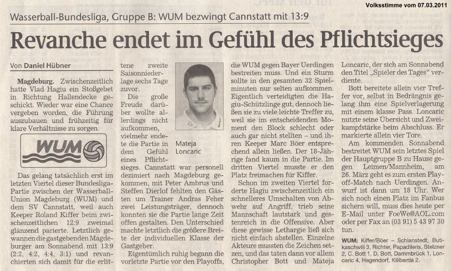 Revanche endet im Gef�hl des Pflichtsieges