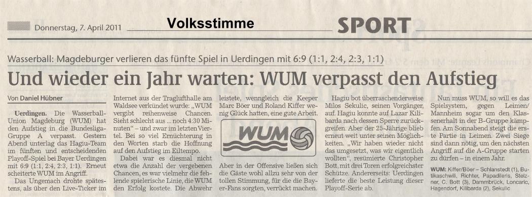 Und wieder ein Jahr warten: WUM verpasst den Aufstieg
