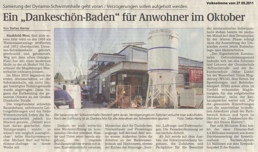 Ein 'Dankesch�n-Baden' f�r Anwohner im Oktober
