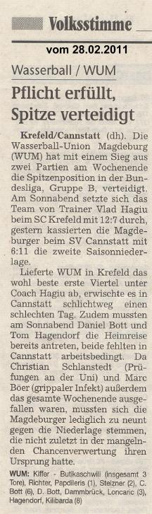 Pflicht erf�llt, Spitze verteidigt