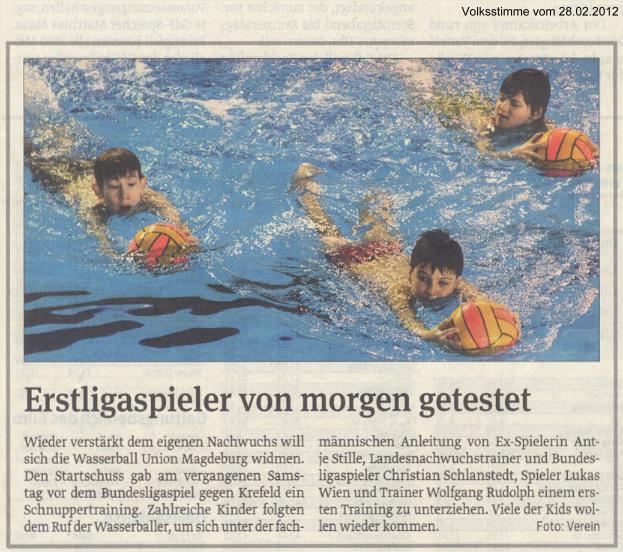 Erstligaspieler von morgen getestet Volksstimme vom 28.02.2012