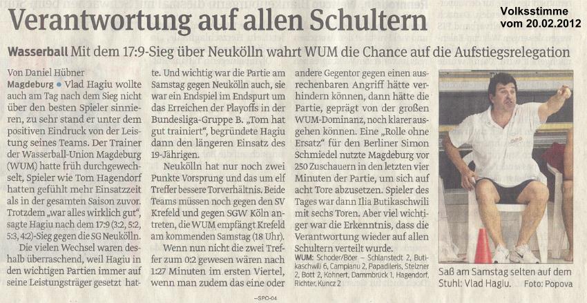 Verantwortung auf allen Schultern Volksstimme vom 20.02.2012